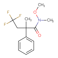 Chemical structure of 4,4,4-trifluoro-N-methoxy-N,2-dimethyl-2-phenylbutanamide - CSSB02271962027