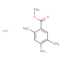 Chemical structure of methyl 4-amino-2,5-dimethylbenzoate hydrochloride - CSSB03624766959