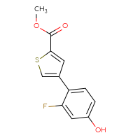 Chemical structure of methyl 4-(2-fluoro-4-hydroxyphenyl)thiophene-2-carboxylate - CSSB00150708255