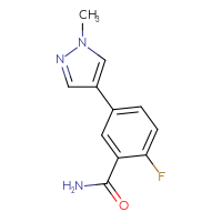 Chemical structure of 2-fluoro-5-(1-methyl-1H-pyrazol-4-yl)benzamide - CSSB00085614429