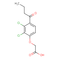 Chemical structure of 2-(4-butanoyl-2,3-dichlorophenoxy)acetic acid - CSSB00020646182