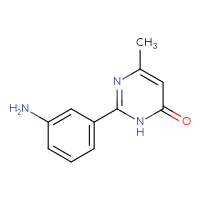 Chemical structure of 2-(3-aminophenyl)-6-methyl-3,4-dihydropyrimidin-4-one - CSSB00000740189