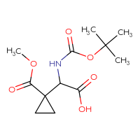 Chemical structure of 2-{[(tert-butoxy)carbonyl]amino}-2-[1-(methoxycarbonyl)cyclopropyl]acetic acid - CSSB20563244228
