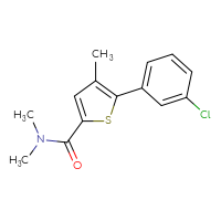 Chemical structure of 5-(3-chlorophenyl)-N,N,4-trimethylthiophene-2-carboxamide - CSSB02006790572