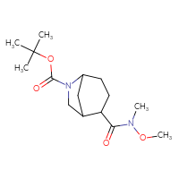 Chemical structure of tert-butyl 2-[methoxy(methyl)carbamoyl]-6-azabicyclo[3.2.1]octane-6-carboxylate - CSSB14975397329
