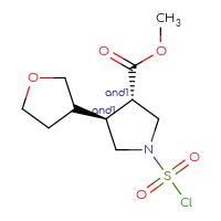 Chemical structure of rac-methyl (3R,4R)-1-(chlorosulfonyl)-4-(oxolan-3-yl)pyrrolidine-3-carboxylate - CSSB21291564603