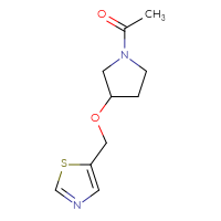 Chemical structure of 1-{3-[(1,3-thiazol-5-yl)methoxy]pyrrolidin-1-yl}ethan-1-one - CSSB02464872648