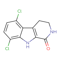 Chemical structure of 5,8-dichloro-1H,2H,3H,4H,9H-pyrido[3,4-b]indol-1-one - CSSB00032231273
