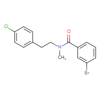 Chemical structure of 3-bromo-N-[2-(4-chlorophenyl)ethyl]-N-methylbenzamide - CSSB02043320253