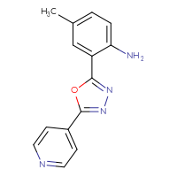 Chemical structure of 4-methyl-2-[5-(pyridin-4-yl)-1,3,4-oxadiazol-2-yl]aniline - CSSB00015184775