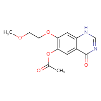 Chemical structure of 7-(2-methoxyethoxy)-4-oxo-1,4-dihydroquinazolin-6-yl acetate - CSSB06726392458