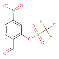 Chemical structure of 2-formyl-5-nitrophenyl trifluoromethanesulfonate - CSSB20977108112