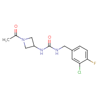 Chemical structure of 3-(1-acetylazetidin-3-yl)-1-[(3-chloro-4-fluorophenyl)methyl]urea - CSSB00701124793