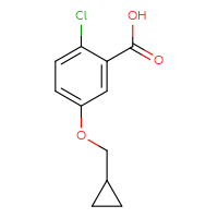 Chemical structure of 2-chloro-5-(cyclopropylmethoxy)benzoic acid - CSSB00014060779