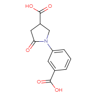 Chemical structure of 1-(3-carboxyphenyl)-5-oxopyrrolidine-3-carboxylic acid - CSSB00020604107