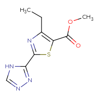Chemical structure of methyl 4-ethyl-2-(4H-1,2,4-triazol-3-yl)-1,3-thiazole-5-carboxylate - CSSB01994114167