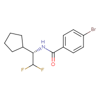 Chemical structure of 4-bromo-N-[(1S)-1-cyclopentyl-2,2-difluoroethyl]benzamide - CSSB02231907371