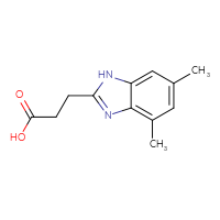 Chemical structure of 3-(4,6-dimethyl-1H-1,3-benzodiazol-2-yl)propanoic acid - CSSB00012347091