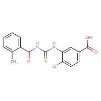 Chemical structure of 4-chloro-3-({[(2-methylphenyl)formamido]methanethioyl}amino)benzoic acid - CSSB00102610441