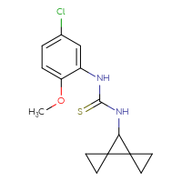 Chemical structure of 1-(5-chloro-2-methoxyphenyl)-3-{dispiro[2.0.2⁴.1³]heptan-7-yl}thiourea - CSSB01132711398
