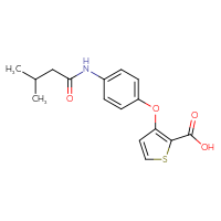 Chemical structure of 3-[4-(3-methylbutanamido)phenoxy]thiophene-2-carboxylic acid - CSSB00025730103
