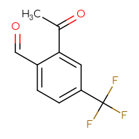 Chemical structure of 2-acetyl-4-(trifluoromethyl)benzaldehyde - CSSB00135301921