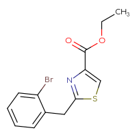 Chemical structure of ethyl 2-[(2-bromophenyl)methyl]-1,3-thiazole-4-carboxylate - CSSB00001438448