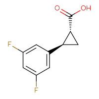 Chemical structure of (1R,2R)-2-(3,5-difluorophenyl)cyclopropane-1-carboxylic acid - CSSB00135380769