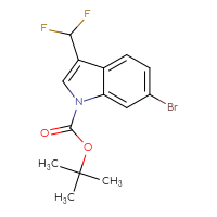 Chemical structure of tert-butyl 6-bromo-3-(difluoromethyl)-1H-indole-1-carboxylate - CSSB00133014122