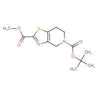 Chemical structure of 5-tert-butyl 2-methyl 4H,5H,6H,7H-[1,3]thiazolo[4,5-c]pyridine-2,5-dicarboxylate - CSSB00000719166