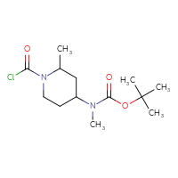 Chemical structure of tert-butyl N-[1-(carbonochloridoyl)-2-methylpiperidin-4-yl]-N-methylcarbamate - CSSB06821851350