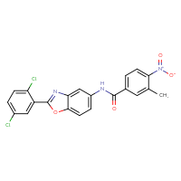 Chemical structure of N-[2-(2,5-dichlorophenyl)-1,3-benzoxazol-5-yl]-3-methyl-4-nitrobenzamide - CSSB00121713780