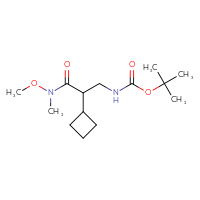 Chemical structure of tert-butyl N-{2-cyclobutyl-2-[methoxy(methyl)carbamoyl]ethyl}carbamate - CSSB02126996394