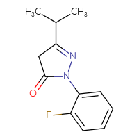 Chemical structure of 1-(2-fluorophenyl)-3-(propan-2-yl)-4,5-dihydro-1H-pyrazol-5-one - CSSB00000311048