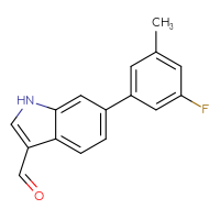 Chemical structure of 6-(3-fluoro-5-methylphenyl)-1H-indole-3-carbaldehyde - CSSB06583732593