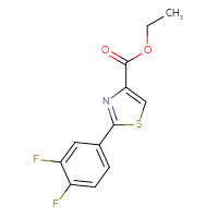 Chemical structure of ethyl 2-(3,4-difluorophenyl)-1,3-thiazole-4-carboxylate - CSSB00004072316