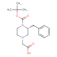 Chemical structure of 2-[(3R)-3-benzyl-4-[(tert-butoxy)carbonyl]piperazin-1-yl]acetic acid - CSSB06536519236