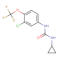 Chemical structure of 1-[3-chloro-4-(trifluoromethoxy)phenyl]-3-cyclopropylurea - CSSB00052353032