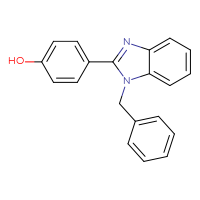 Chemical structure of 4-(1-benzyl-1H-1,3-benzodiazol-2-yl)phenol - CSSB00011154822
