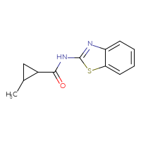 Chemical structure of N-(1,3-benzothiazol-2-yl)-2-methylcyclopropane-1-carboxamide - CSSB00026373139