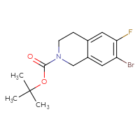 Chemical structure of tert-butyl 7-bromo-6-fluoro-1,2,3,4-tetrahydroisoquinoline-2-carboxylate - CSSB00105077921