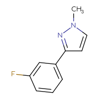 Chemical structure of 3-(3-fluorophenyl)-1-methyl-1H-pyrazole - CSSB00050001293