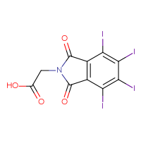 Chemical structure of 2-(4,5,6,7-tetraiodo-1,3-dioxo-2,3-dihydro-1H-isoindol-2-yl)acetic acid - CSSB00159258747