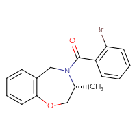 Chemical structure of (3R)-4-(2-bromobenzoyl)-3-methyl-2,3,4,5-tetrahydro-1,4-benzoxazepine - CSSB21432560325