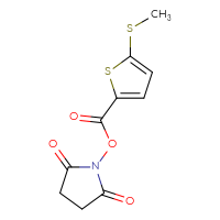 Chemical structure of 2,5-dioxopyrrolidin-1-yl 5-(methylsulfanyl)thiophene-2-carboxylate - CSSB03561959582