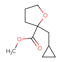 Chemical structure of methyl 2-(cyclopropylmethyl)oxolane-2-carboxylate - CSSB05532504189