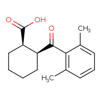 Chemical structure of (1R,2S)-2-(2,6-dimethylbenzoyl)cyclohexane-1-carboxylic acid - CSSB00025753932