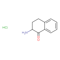 Chemical structure of 2-amino-1,2,3,4-tetrahydronaphthalen-1-one hydrochloride - CSSB00000752704
