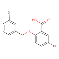 Chemical structure of 5-bromo-2-[(3-bromophenyl)methoxy]benzoic acid - CSSB00000511047