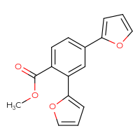 Chemical structure of methyl 2,4-bis(furan-2-yl)benzoate - CSSB00103154774